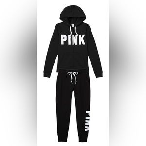 Victoria’s Secret VS PINK FULL ZIP UP HOODIE + JOGGER Set MEDIUM